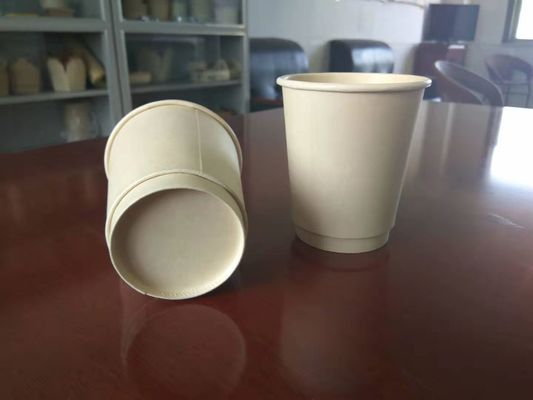 Nenhum copo de papel descartável do PLA do odor, copo de papel dobro da parede da pá de bambu