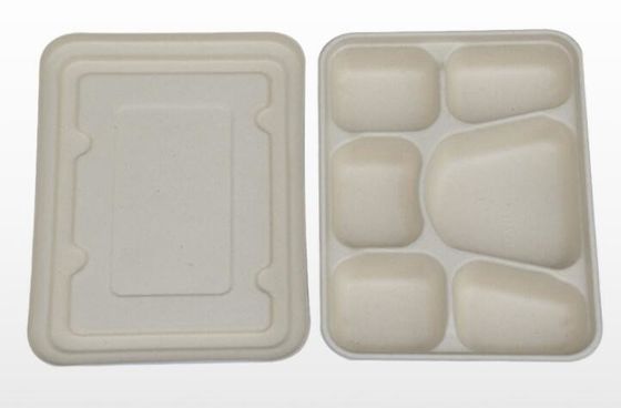 Trigo Degradable Straw Disposable Lunch Box dos utensílios de mesa do compartimento de FDA 6