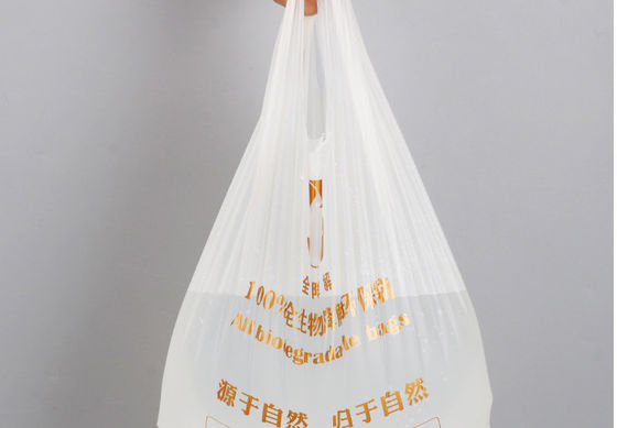 Saco de plástico Degradable descartável da veste, saco imprimindo do alimento da compra de 14x50cm