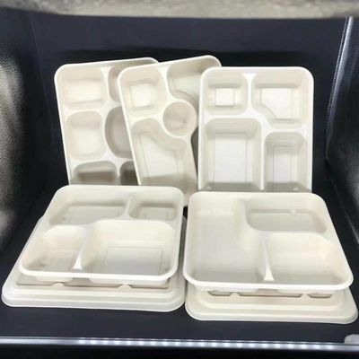 Trigo natural de 3 partes Straw Lunch Bento Box Disposable biodegradável