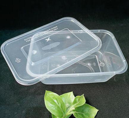 Recipiente de alimento plástico descartável Microwavable preto de 1000ml PP