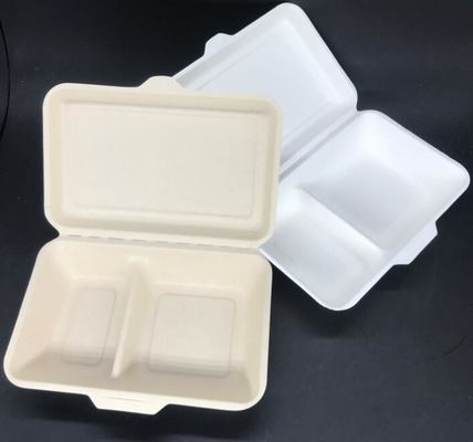 A lancheira biodegradável Surgance do compartimento 1000ml 2 de Eco reduz a polpa o recipiente de alimento dos utensílios de mesa