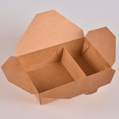 O papel de embalagem 2 lancheira de 3 compartimentos leva embora o recipiente de alimento descartável