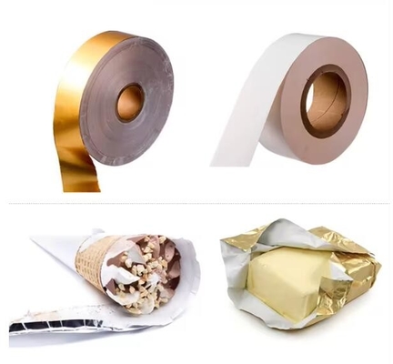 Papel de embalagem de chocolate de qualidade alimentícia de ouro prateado papel de alumínio