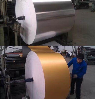 Papel revestido de PET-alumínio/Ouro metálico/Papel prateado e Folhas de papel (250 gm-450 gm)