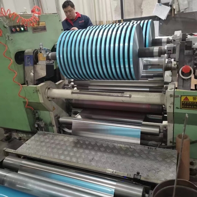 Filme de poliéster metalizado ou aluminizado de cobre azul e preto personalizado para embalagens e condutas