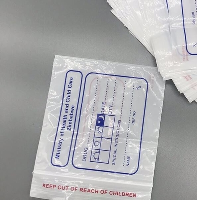 Filtro de embalagem transparente com fecho de bolso duplo plástico líquido ecológico Biohazard Biohazard Saco de vedação patológica de PE médico
