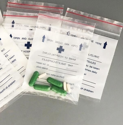 Filtro de embalagem transparente com fecho de bolso duplo plástico líquido ecológico Biohazard Biohazard Saco de vedação patológica de PE médico