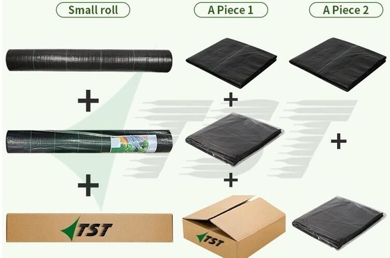 Rolo de revestimento de solo de tecido preto, membrana de controle de ervas daninhas Anti-ervas daninhas Tecido de fábrica 80GSM 90GSM 100GSM