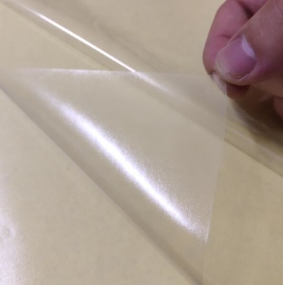 Resistente a altas temperaturas Adesivo a óleo de dois lados Papel de fundo amarelo Transparente PVC Filme adesivo de dois lados