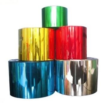 Impressão de filmes de revestimento de doces transparentes de PVC com cores iridescentes do arco-íris para embalagens de doces