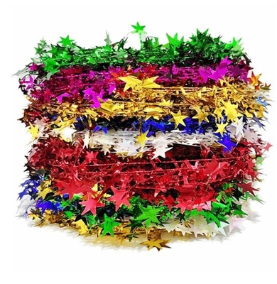 Coral de decoração de Natal estrela de cinco pontas flor de estrela de ouro rattan fio multicolor coroa