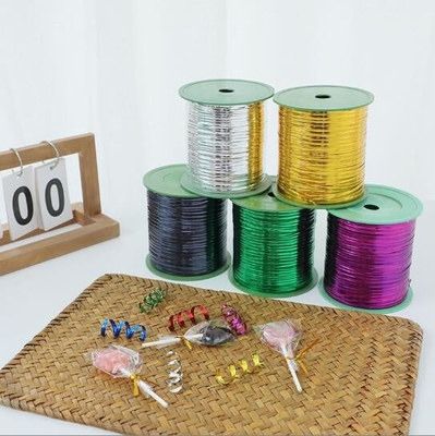 Fios de gravata de flores, rolo de gravata de embalagem de alimentos, corda colorida para fechar o presente 300,400 metros de gravata de ouro e prata