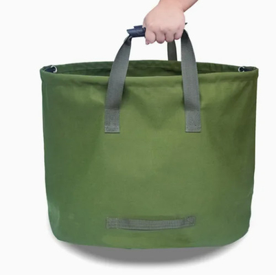 Saco de lixo de jardim de folhas de jardim limpar recipiente de alcatrão Tote lixo de jardinagem reutilizável saco de coleta de tecido de lona pesada