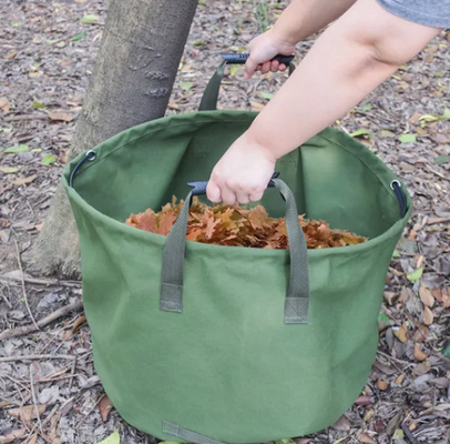 Saco de lixo de jardim de folhas de jardim limpar recipiente de alcatrão Tote lixo de jardinagem reutilizável saco de coleta de tecido de lona pesada