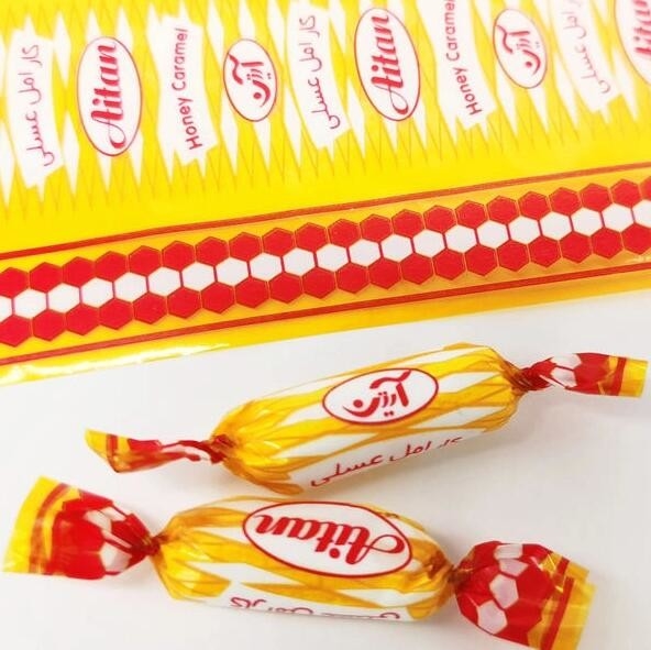 Impressão de filmes de revestimento de doces transparentes de PVC com cores iridescentes do arco-íris para embalagens de doces