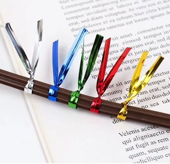 8cm de espiral metálico amarelo Twist Tie para pão e presente Twist Ties para embalagem de padaria